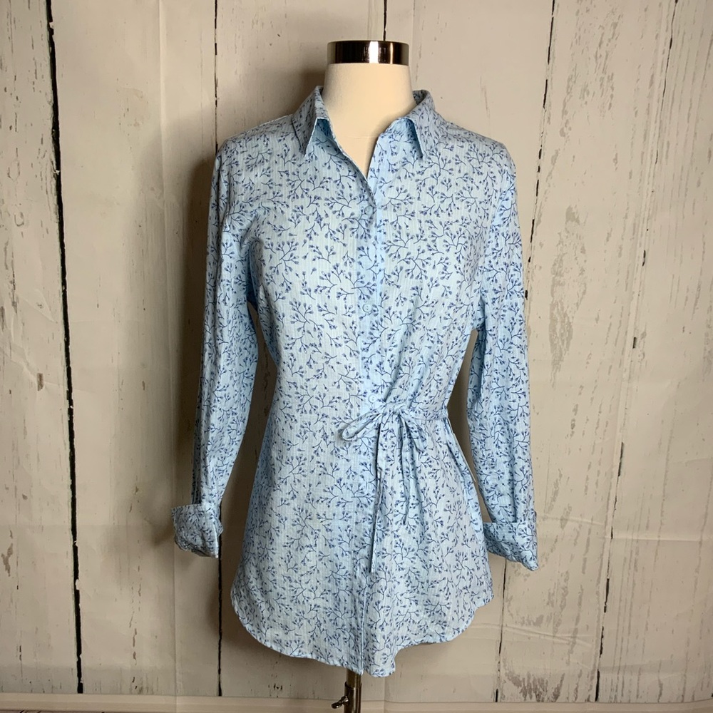 LIZ CLAIBORNE _M BLUE FLORAL
